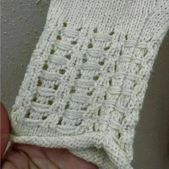 Chico’s womens  cardigan size 3/L 16/18 open Front cream beige crochet Lace boho - Picture 3 of 6